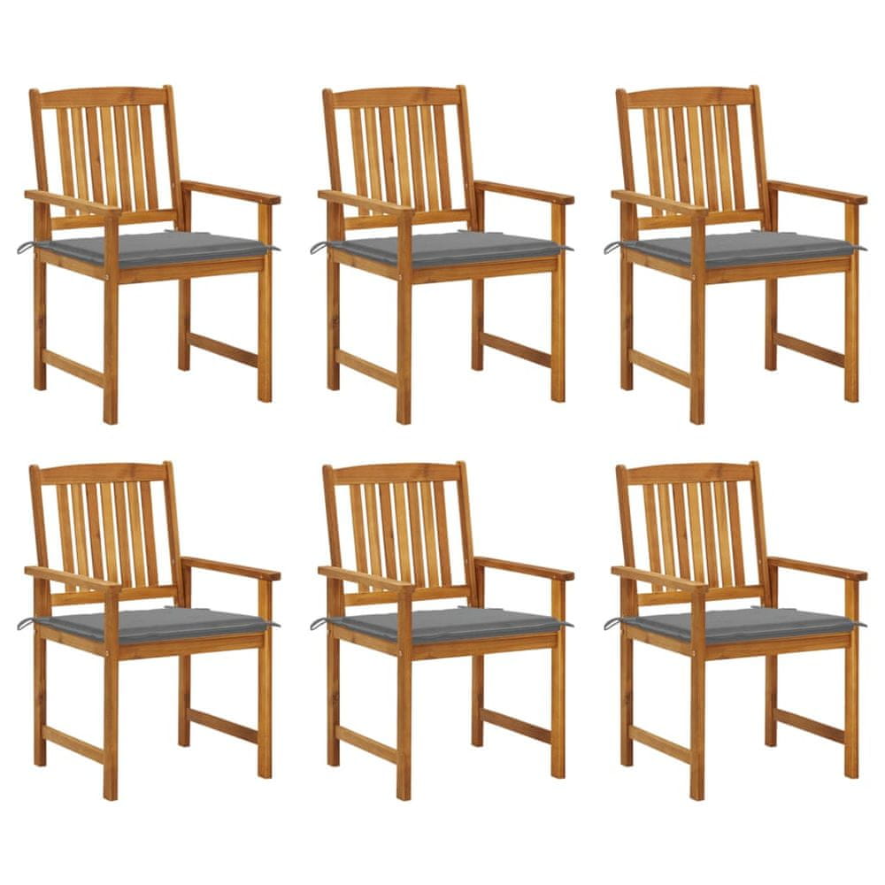 Petromila vidaXL Záhradné stoličky s podložkami 6 ks masívne akáciové drevo